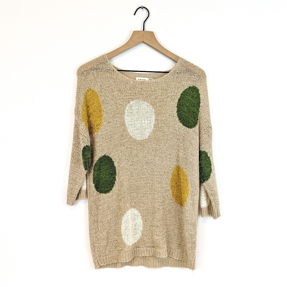 *urban outfitters* blue bird tan polka dot tunic